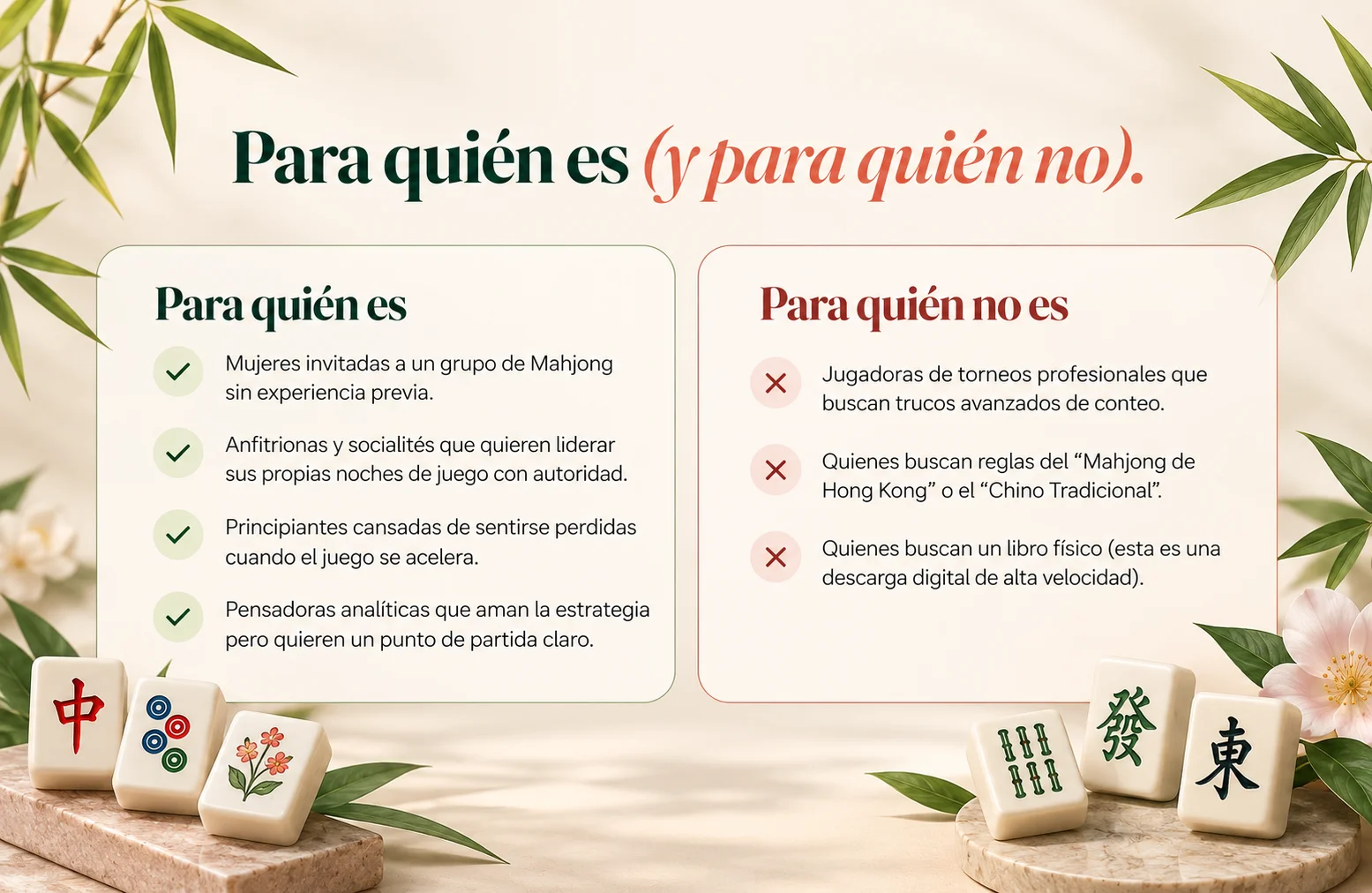 Para quién es y para quién no es el kit de Mahjong Americano